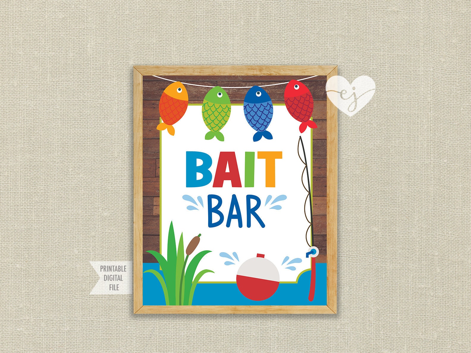 Bait Bar Sign Fishing Table Sign Fishing Party Food Signs | Etsy