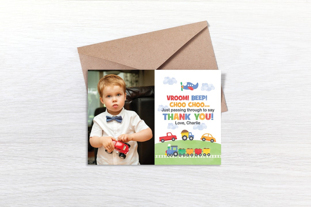 Printable Cards, Transportation Thank You Note, Truck Thank You Card ...