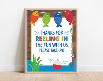 Angeln Gastgeschenke Zeichen: Reeling in the Fun Dekor (digitaler Download)