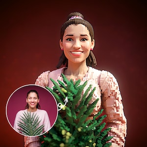 Custom 3D Pixel Art Portrait – Personalized Digital Pixel Artwork