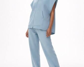 "Inma" oversized jogging and sleeveless vest sets