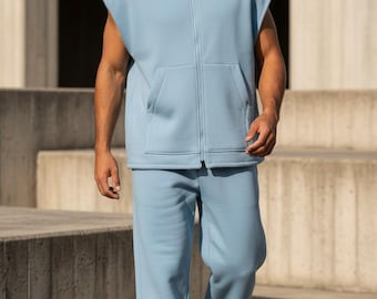 "Inma" oversized jogging and sleeveless vest sets