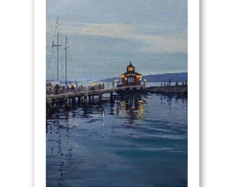 Hafen in der Abenddämmerung | Packung mit 10 Grußkarten