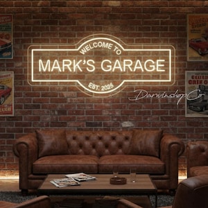 Personlig LED-neonskylt för garage, dekoration för mangrove, väggdekoration för bilverkstad