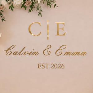 Custom Acrylic wedding Sign, Initials Sign with 3D Acrylic Decor