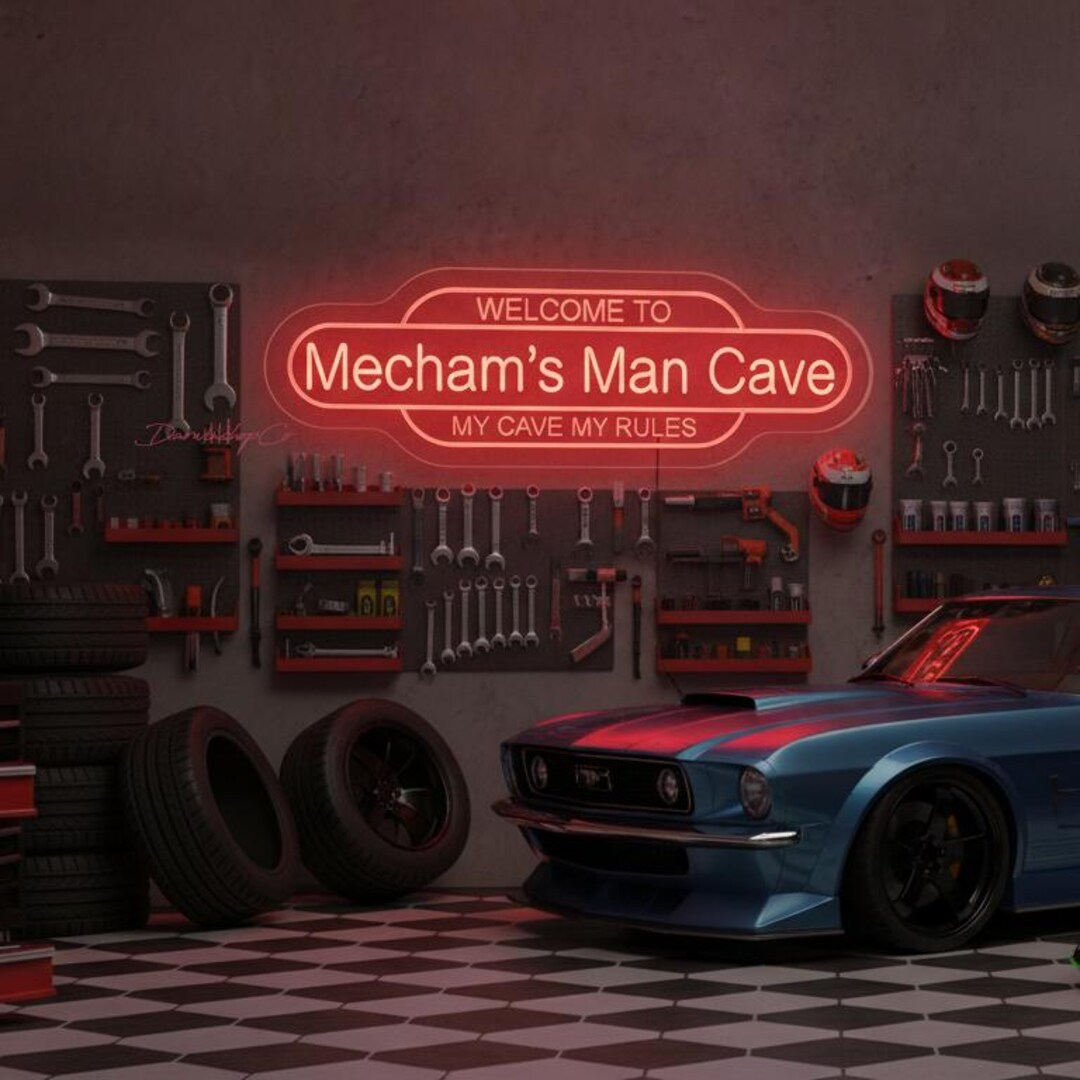 Custom Man Cave LED Neon Sign,workshop Light,gift for Him,car Shed Wall ...