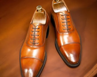 Gepersonaliseerde handgemaakte originele leren Oxford veterschoenen teenschoenen, leren zool, kantoor, feestjurk leren designer schoenen wieden