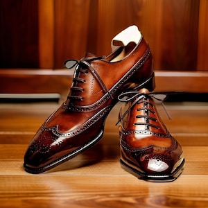 orange brown dress shoes Owen Leather Oxford Style Dress Shoes for Men