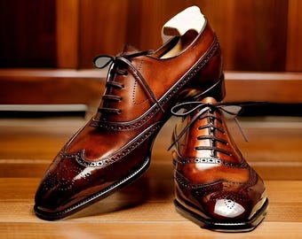 Men's Custom made Genuine Leather Oxford Lace Up square toe Italian shoes, Leather sole shoes, classic office, weeding party designer shoes