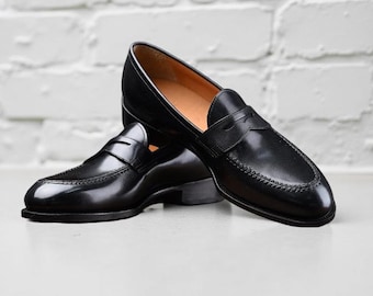 Men’s Black Penny Loafers Slip On Leather Shoes Casual Formal Dress Shoes