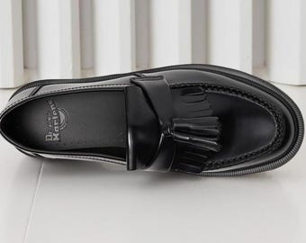 Men’s Black Tassel Loafers Slip On Leather Shoes Casual Formal Modern Business Style