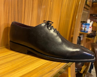 Italian Customized Handmade Genuine Leather Oxford Lace Up designer Square toe shoes, Leather sole shoes, office, weeding party dress shoes