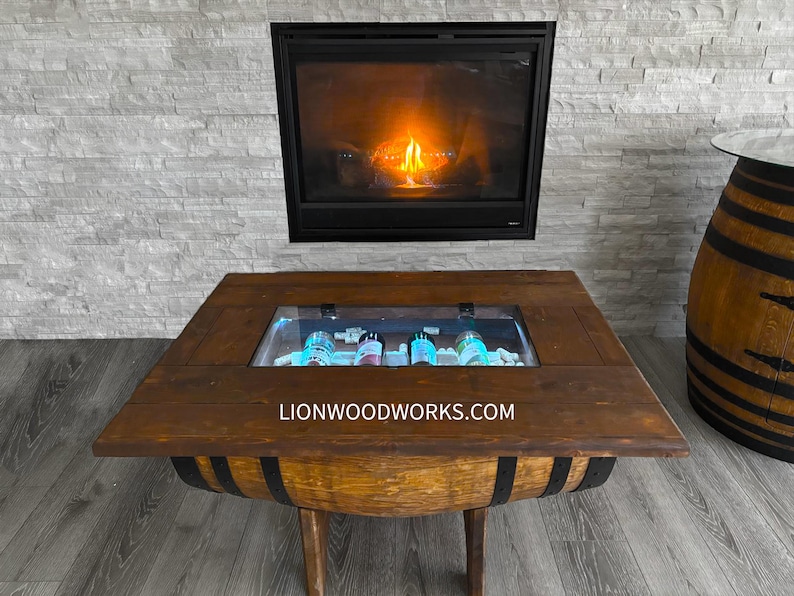 LionWoodWorksCom Whiskey Barrel Coffee Table - Thumbnail 2