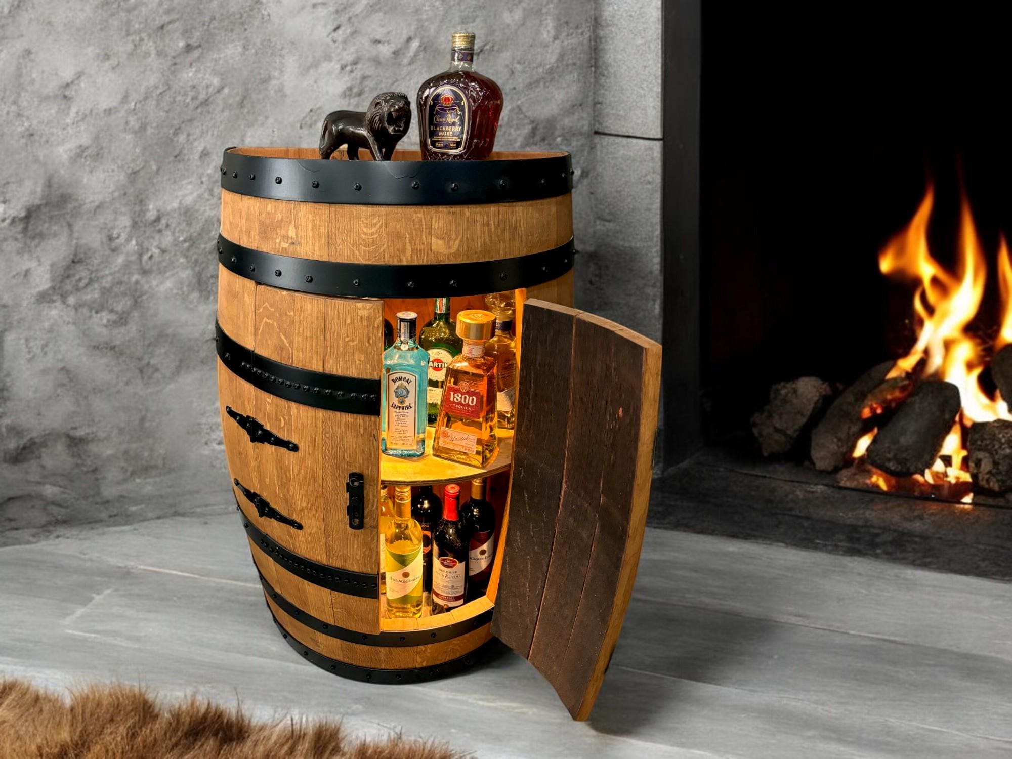 Wine barrel display sale