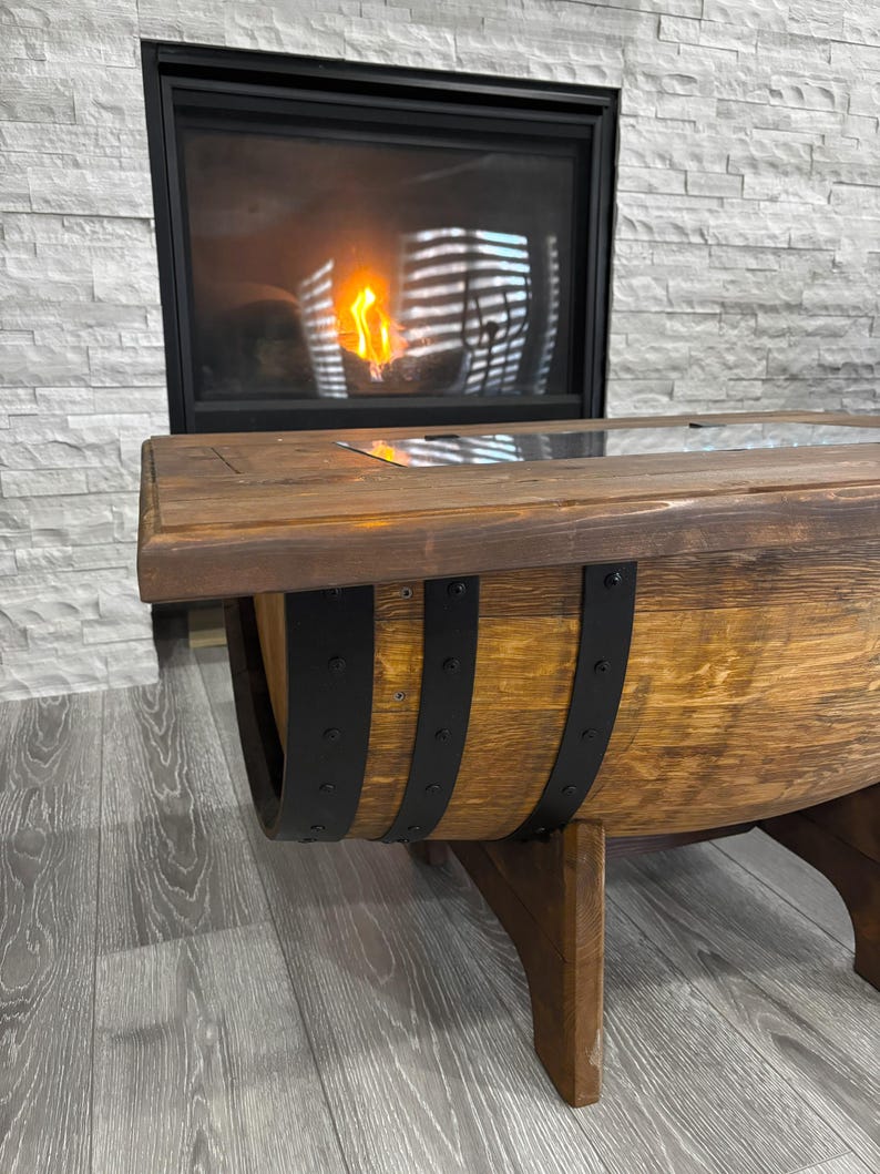 LionWoodWorksCom Whiskey Barrel Coffee Table - Thumbnail 3