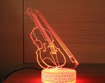 Violin Gifts Violin Lamp Violin Wall Art Gift For Cellist 3D Night Lamp Violin 3D Night Light Children Light LED Lamp Gift Idea