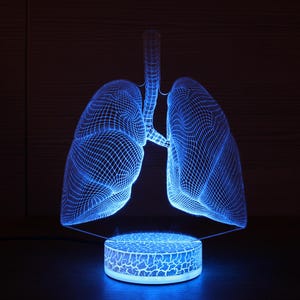Pulmologen Geschenk Lunge Geschenk Lunge Led Lampe Lunge Licht 3D Nachtlampe 3D Nachtlicht Kinder Licht 3D Illusion LED Lampe Geschenkidee