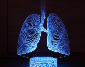 呼吸器科医へのギフト 肺ギフト 肺 LED ランプ 肺ライト 3D ナイトランプ 3D ナイトライト 子供用ライト 3D イリュージョン LED ランプ ギフトアイデア
