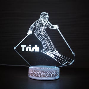 Gift For Skier Skiing Gifts Personalized Ski Led Skiing Lamp 3D Night Lamp 3D Night Light Children Light Home Decor 3D Illusion LED Lamp