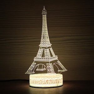 Eiffel Tower Paris Sightseeing Statue Night Lamp Night Light 3D Light Home Decor 3D Illusion LED Lamp Gift for him Gift Idea Kids Birthday