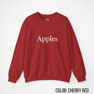 Apples Sweater, Fruit Sweater, Uplifting Sweater, Positive Sweater, Healthy Sweater, Trendy Sweater, Fun Sweater, Vegetarian Sweater
