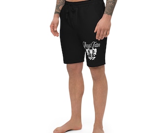 Locust tattoo skull back Men's fleece shorts