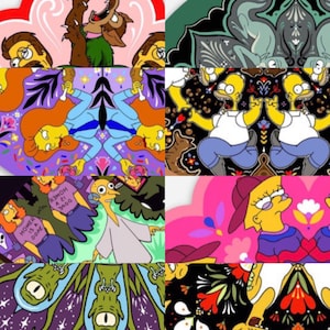 simpsons stickers set of 10 mandalas waterproof 3” stickers one magnet