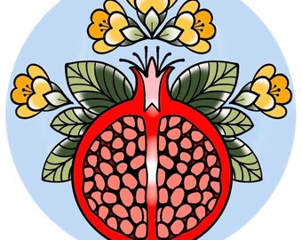 Cutie Pomegranate STICKER  2” dishwasher/outdoor safe