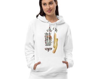 Bear trap, tooth, retro Halloween clown and doll arms I-spy hoodie