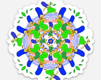 Marge Simpson krumping meme the simpsons mandala magnet 3” waterproof