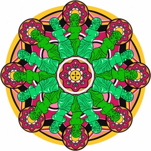 Sweet sweet candy gummy Venus  the simpsons mandala sticker 3”