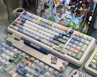 Totoro Ghibli Characters Inspired 143 Keycap Set | PBT Molded for Cherry MX And MX Style Switches