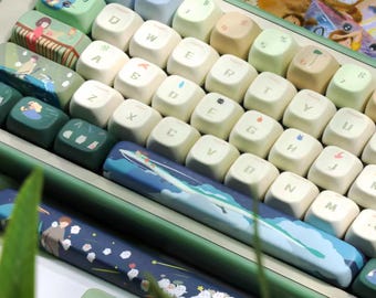 Spirited Away Ghibli Inspired 143 Keycaps Set | PBT Molded for MX Style Switches