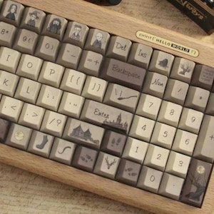 Set di tasti "Wizarding School Parchment Map" / 138 tasti / stampati in PBT per interruttori Cherry MX e MX Style
