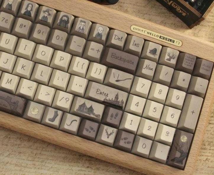 Wizarding School Parchment Map Keycap Set | 138 Keys | PBT Molded for Cherry MX And MX Style Switches