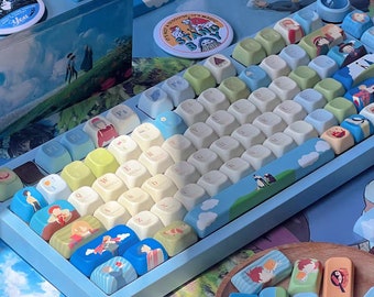 Howl&#39;s Moving Castle Inspired 142 Keycap Set | PBT Molded for Cherry MX And MX Style Switches