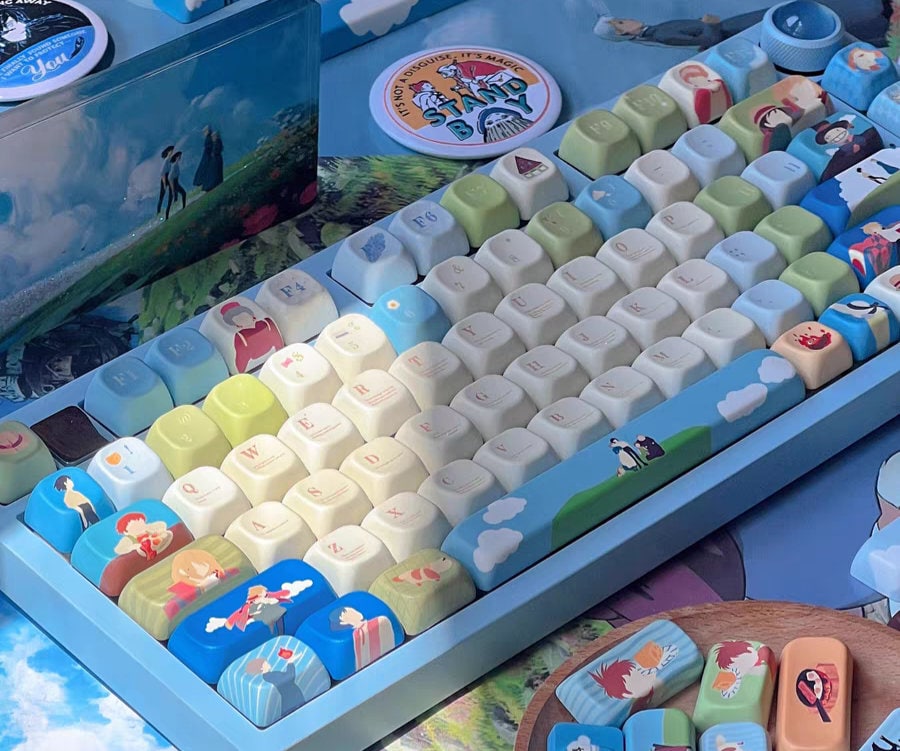 Howl's Moving Castle Inspired 142 Keycap Set | PBT Molded for Cherry MX And MX Style Switches