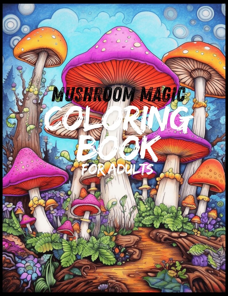 Magic Mushroom Coloring Book - Etsy