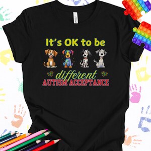 Autismus Bewusstsein Shirt Autismus Mutter Unterstützung Autismus Akzeptanz T-Shirt Positive Botschaft Es ist in Ordnung, anders zu sein Autismus Shirt Kinder Erwachsene