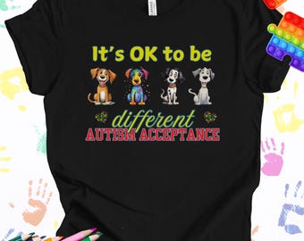 Autism Acceptance T-Shirt, It's OK to be Different, Neurodiversity Shirt, Autism Support Tee, Special Education Shirt