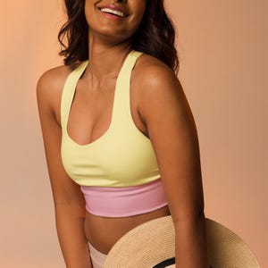 Light Yellow Sports Bra | Medium to High-Intensity Support Sports Bra | Workout Set