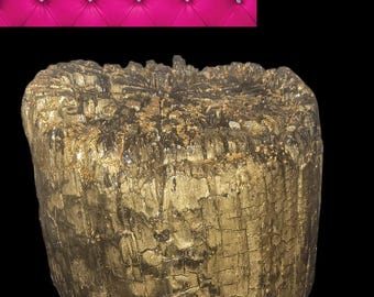 Tope de puerta con escultura de resina de madera quemada y pan de oro