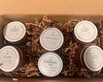 Handgegossenes Sojakerzen-Sampler-Set: Hochzeitsgeschenke, natürliche Düfte