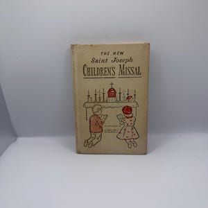 Vintage Het nieuwe Sint-Jozef-kindermissaal - katholiek gebedenboek jaren 50 geïllustreerd hardcover