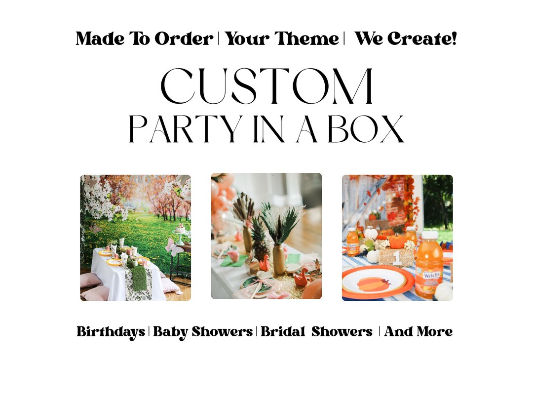 Custom Party Box Kit | Personalized Party Decor & Supplies | Kids, Baby ...