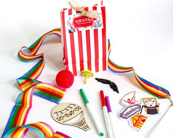 Circus Party Favor Goodie Bag: Carnival Theme, Prefilled