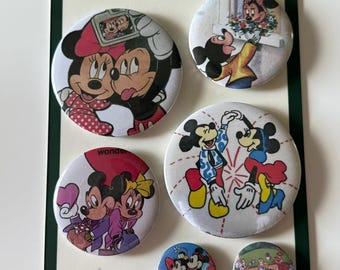 Curated Button Pin Pack -Couple Inspo (6 Pack) | 90s Disney Nostalgia Pins | Gift for Disney Lover