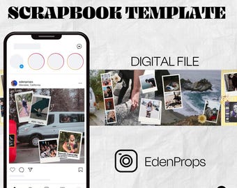 Instagram Scrapbook Collage Digital Template