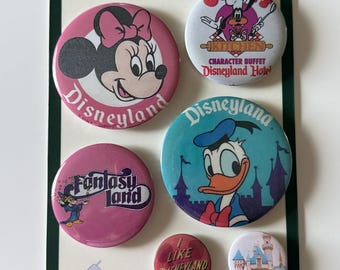 Disneyland Button Paket – 90er Jahre Nostalgie Anstecker (6er Pack)