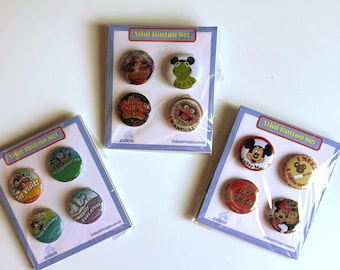 MINI Curated Button Pin Pack - Disney Inspired (4 Pack) | Disneyland, Walt Disney World, Muppets, Mickey